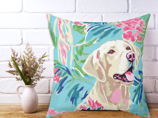 Dog Pillow, Home Decor, Preppy Room Decor, Pet Throw Pillow, Pet Pillow, Beach Home, Dorm Decor, Labrador, Golden Retriever