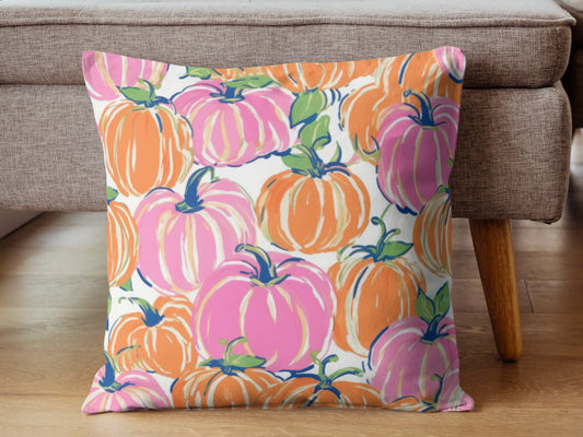 Fall Pumpkin Decor, Pumpkin Decor, Preppy Room Decor, Pumpkin Throw Pillow, Beach Home, Dorm Decor, White Background