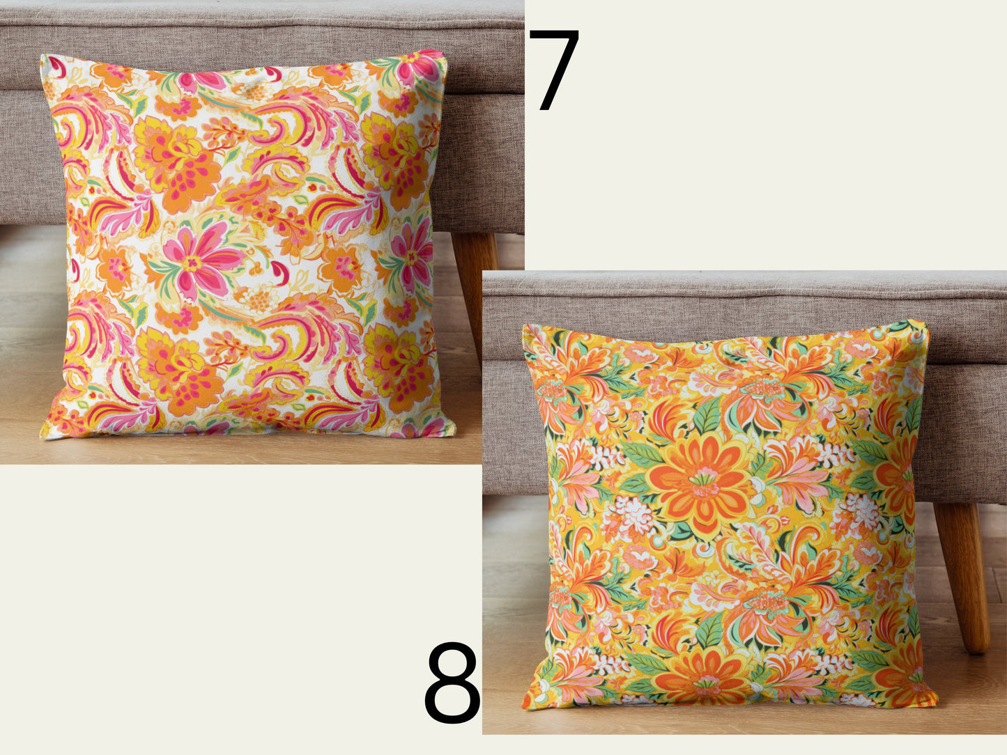Fall Paisely Decor, Pumpkin Decor, Preppy Room Decor, Pumpkin Throw Pillow, Beach Home, Dorm Decor, Pink Yellow and Orange