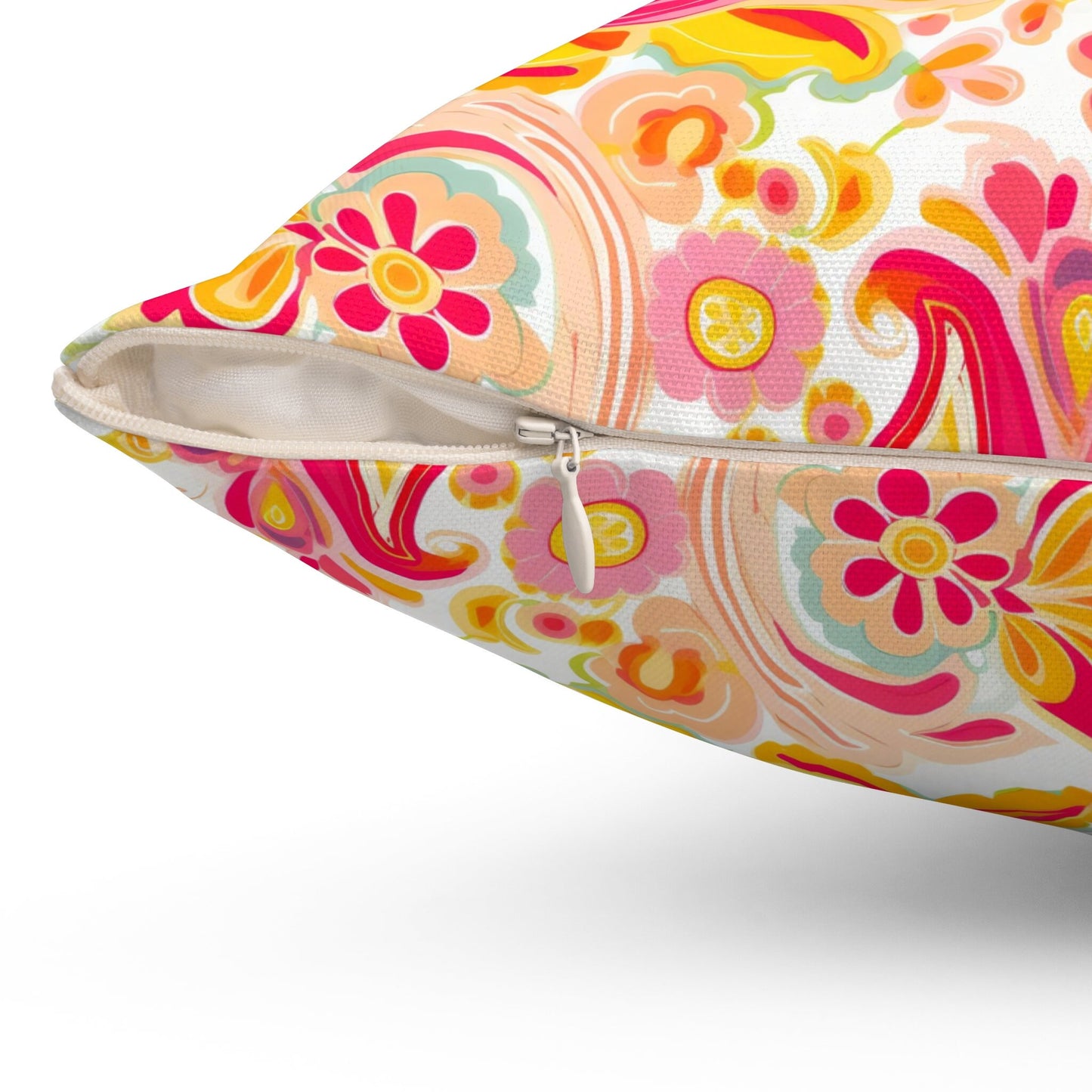Fall Paisely Decor, Pumpkin Decor, Preppy Room Decor, Pumpkin Throw Pillow, Beach Home, Dorm Decor, Pink Yellow and Orange