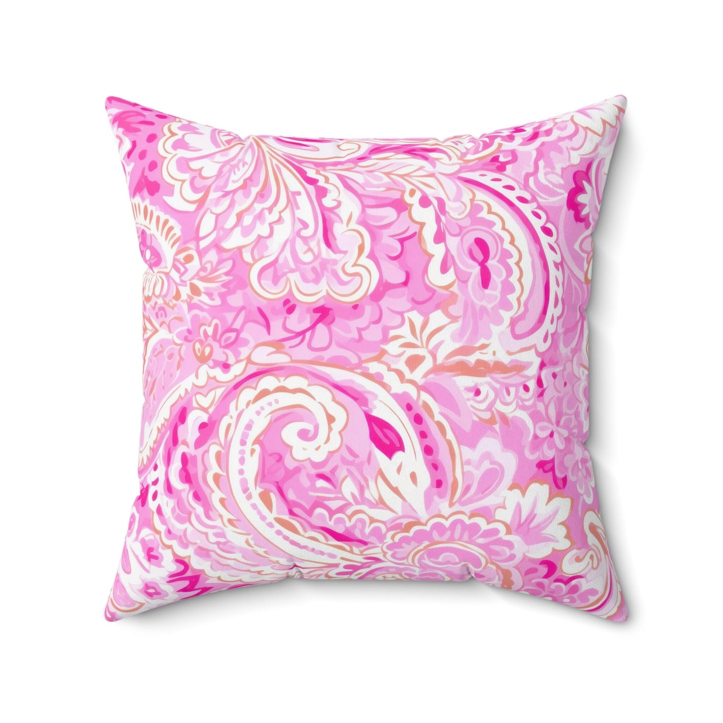 Pink Paisley Throw Pillow