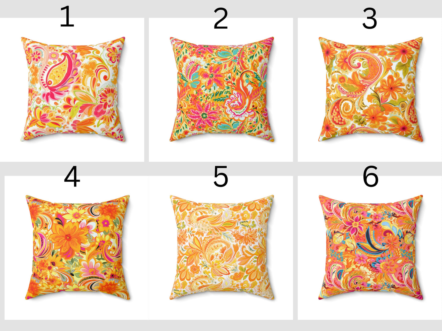Fall Paisely Decor, Pumpkin Decor, Preppy Room Decor, Pumpkin Throw Pillow, Beach Home, Dorm Decor, Pink Yellow and Orange