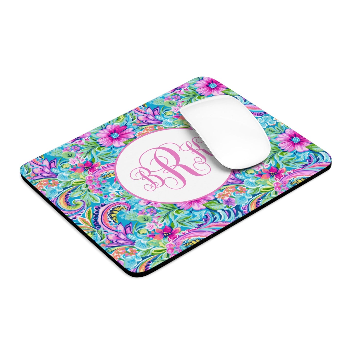 Personalized Mouse Pad, Floral Paisley
