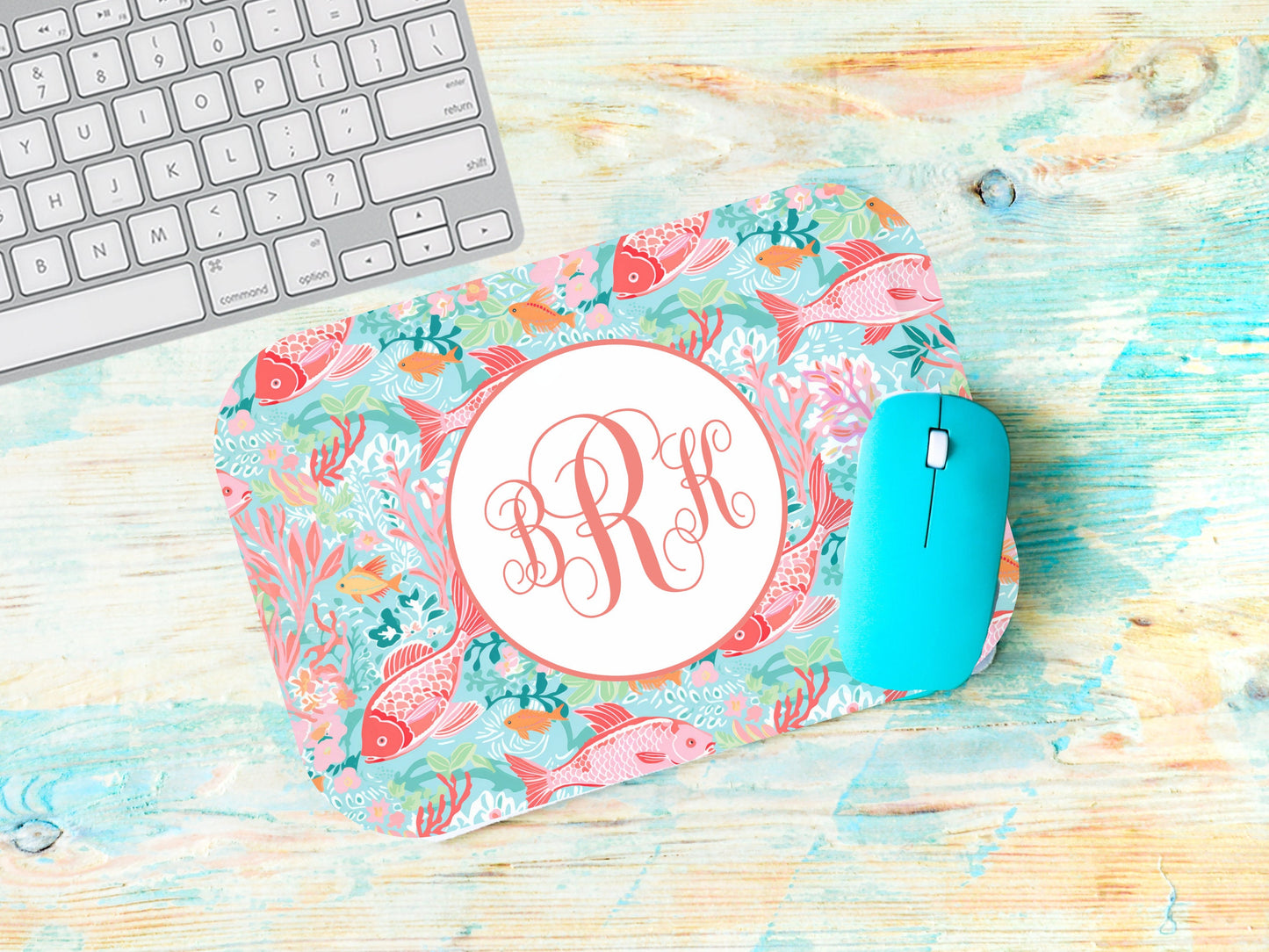 Personalized Mouse Pad, Coral Fish