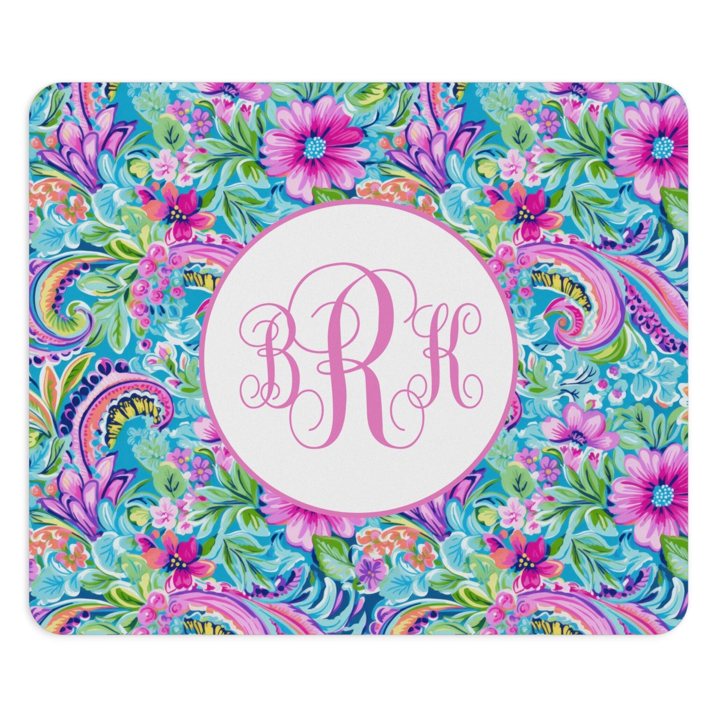Personalized Mouse Pad, Floral Paisley