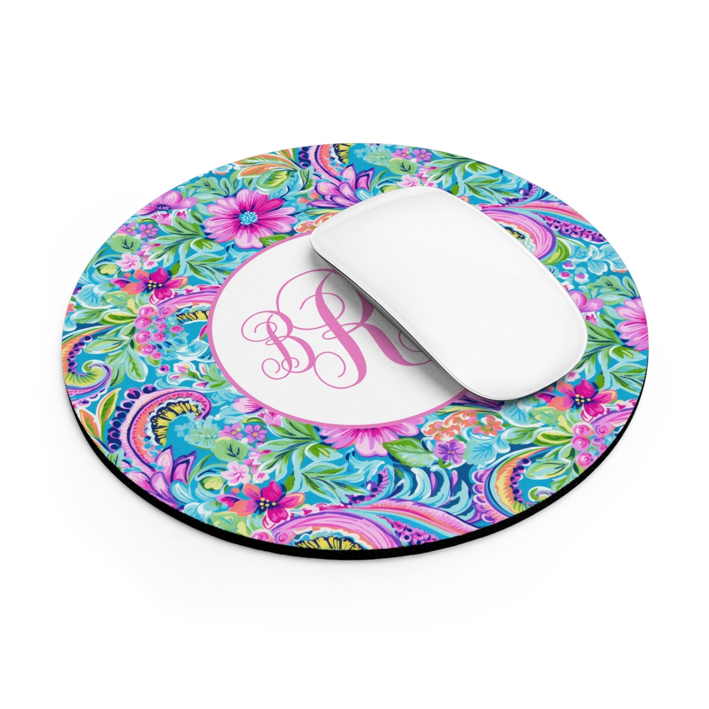 Personalized Mouse Pad, Floral Paisley