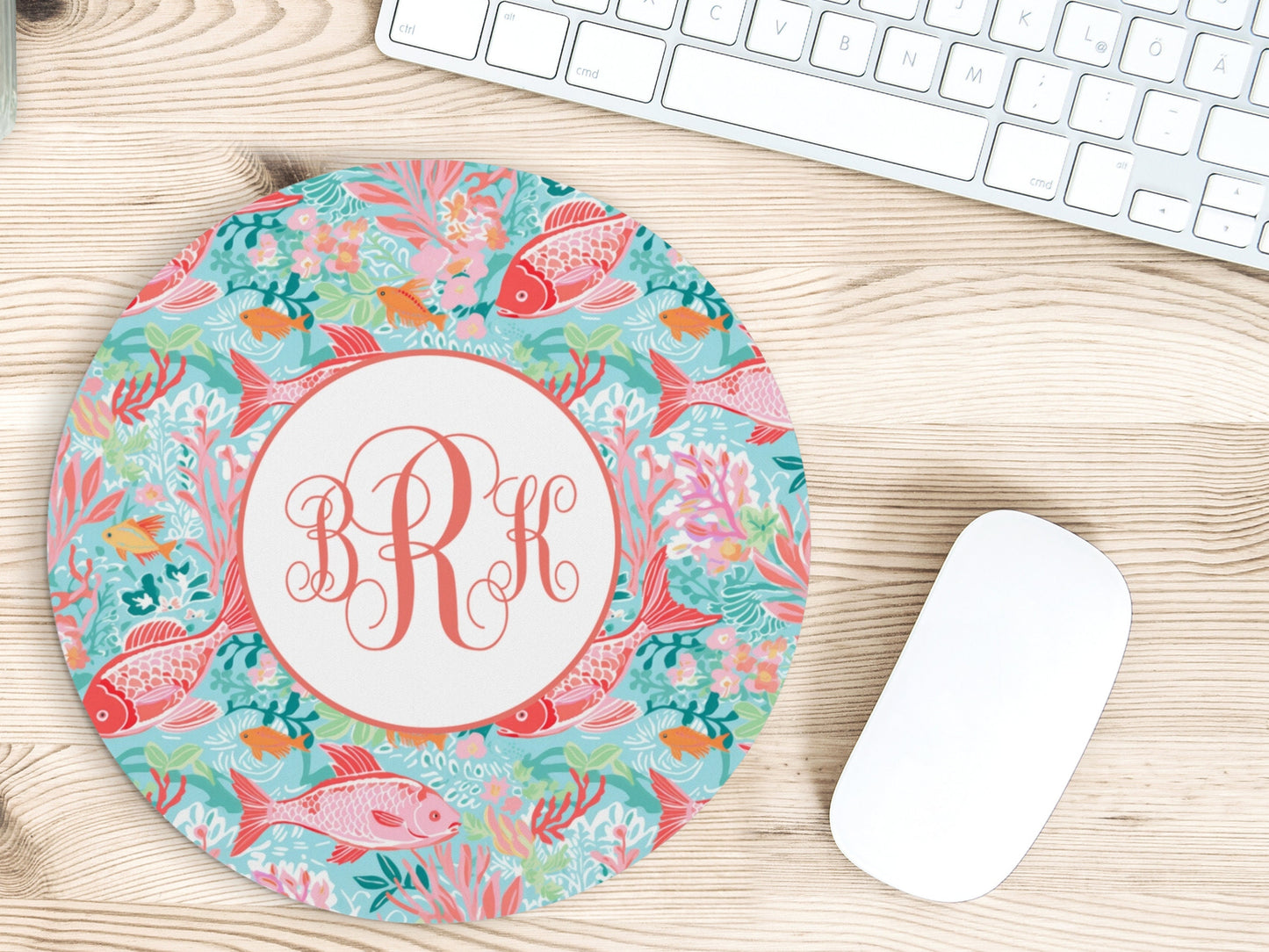 Personalized Mouse Pad, Coral Fish