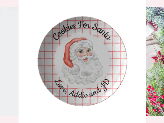 Personalized Santa Plate, Cookies for Santa, Personalized Plate for Kids