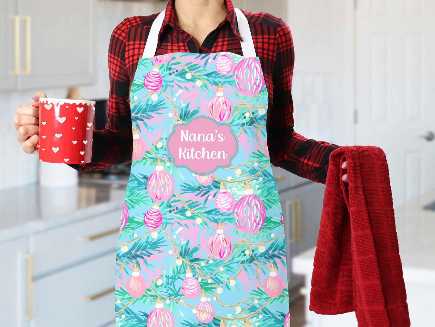 Personalized Christmas Ornaments Kitchen Apron