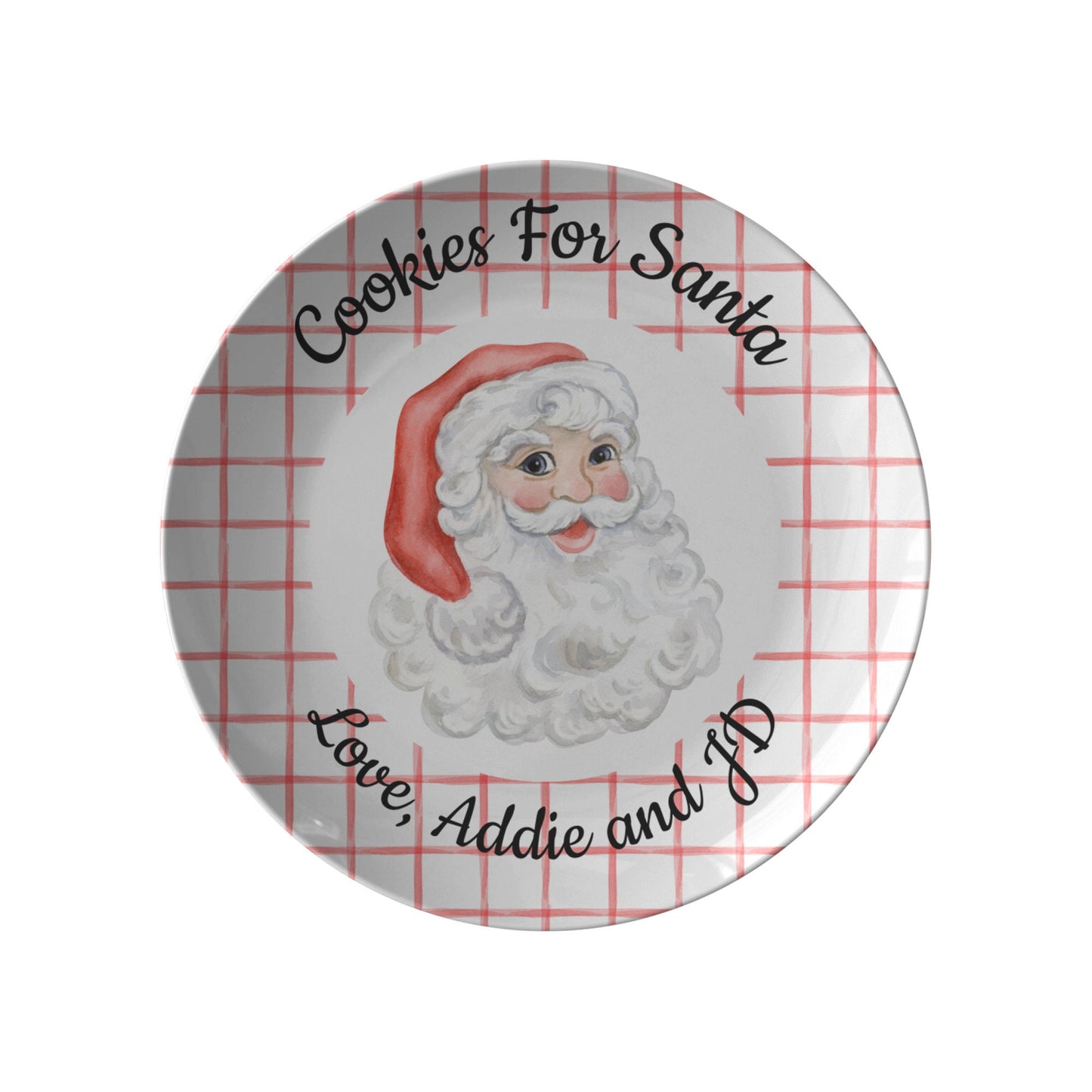 Personalized Santa Plate, Cookies for Santa, Personalized Plate for Kids