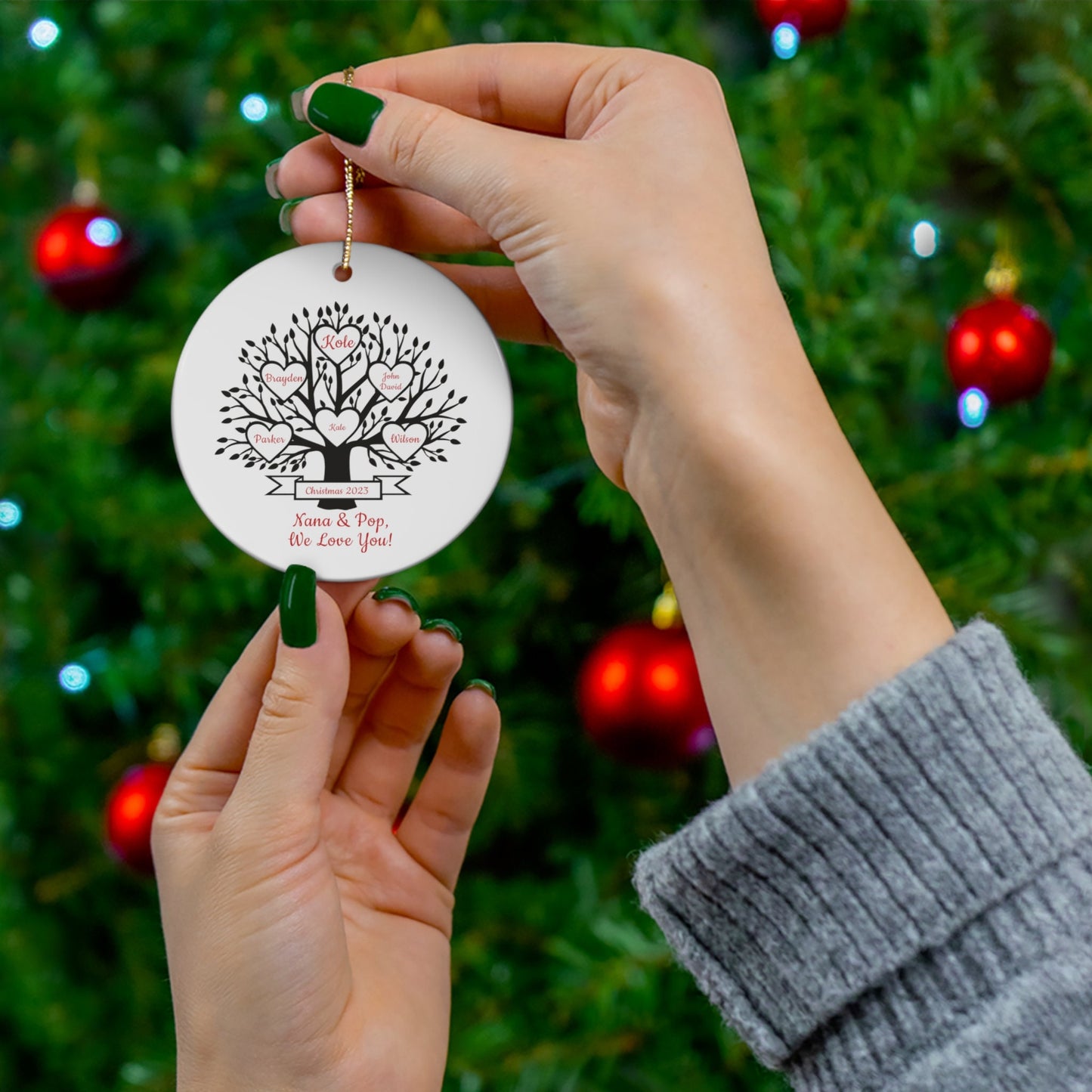 Family Christmas Ornament, Christmas Ornaments, Family Name, In Loving Memory Ornament