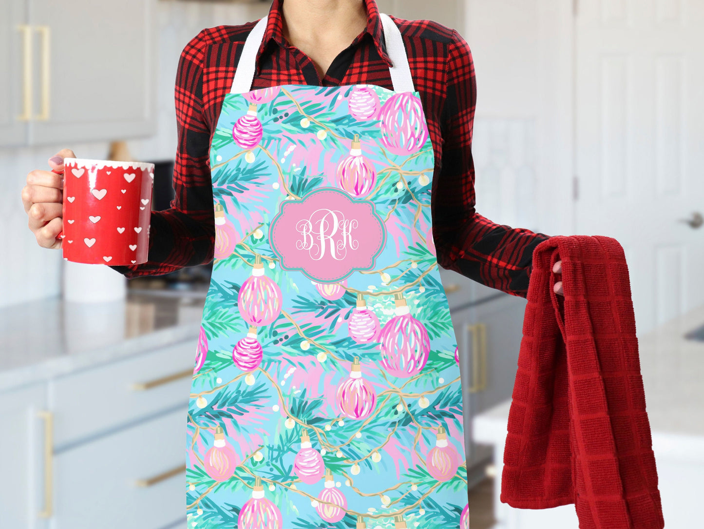 Personalized Christmas Ornaments Kitchen Apron