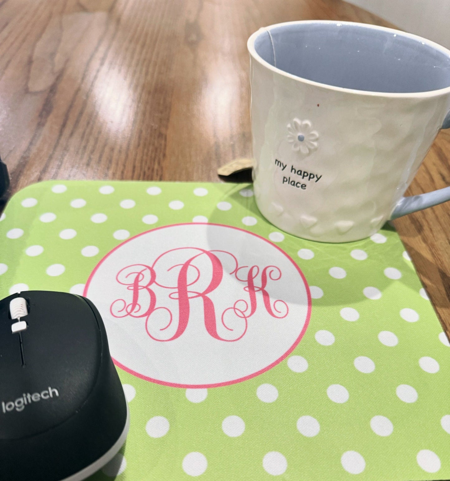 Personalized Mouse Pad, Monogram and Dots