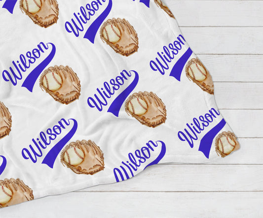 Personalized Baseball Blanket