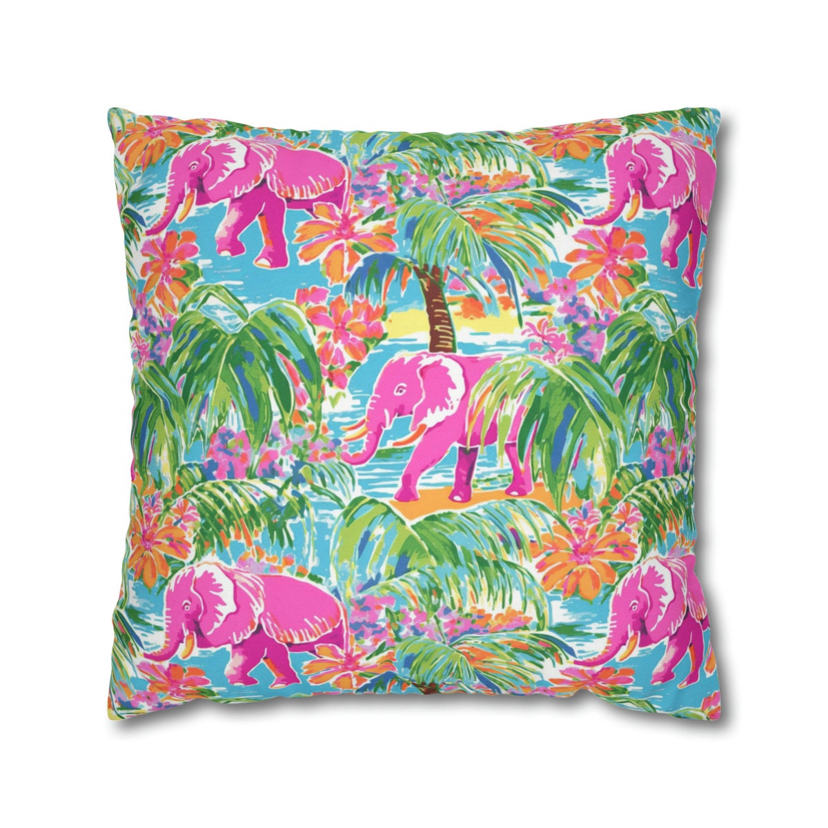 West Palm Beach Inspired Pillow, Pink Elephants