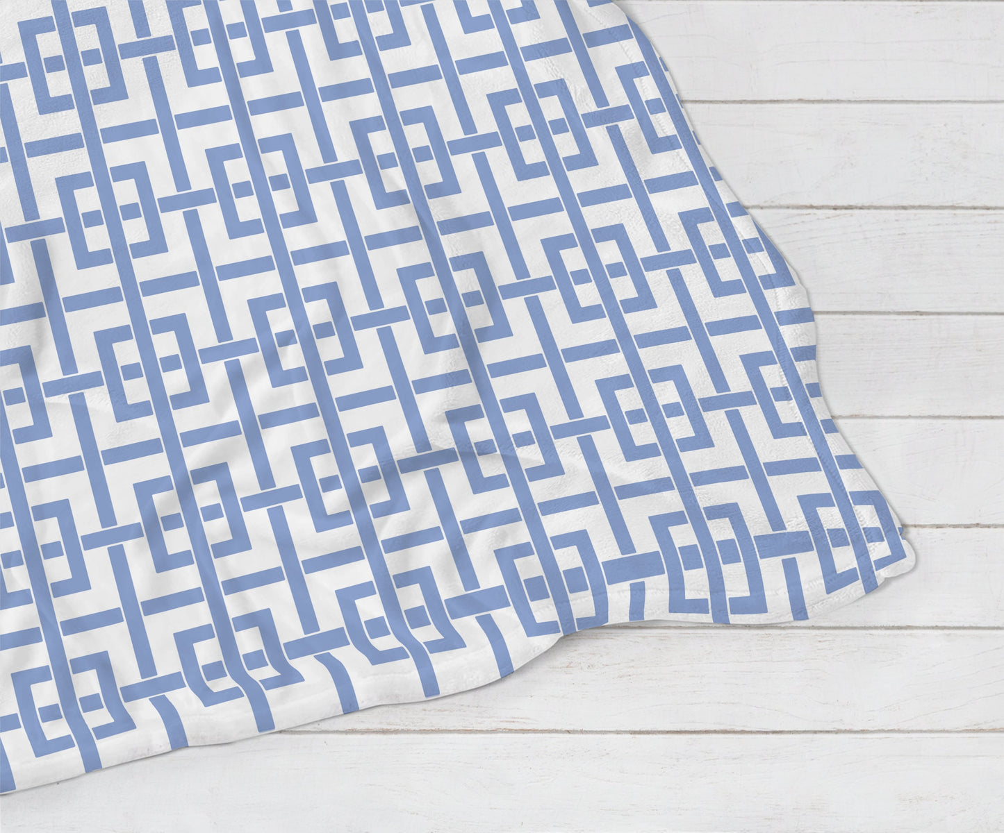 Home Decor Blanket, Blue Lattice Print