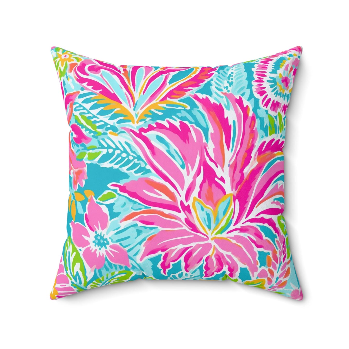 Coastal Throw Pillow, Tropical Flower Pillow for Couch, Pillow Case Option