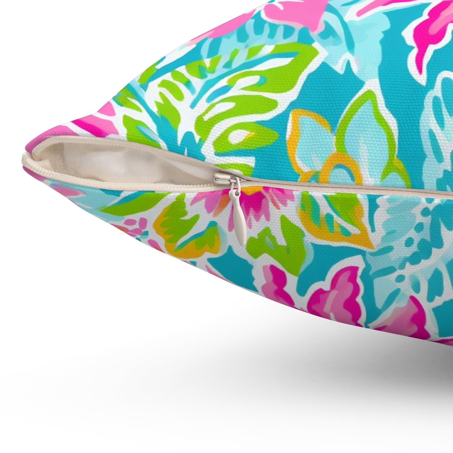 Coastal Throw Pillow, Tropical Flower Pillow for Couch, Pillow Case Option