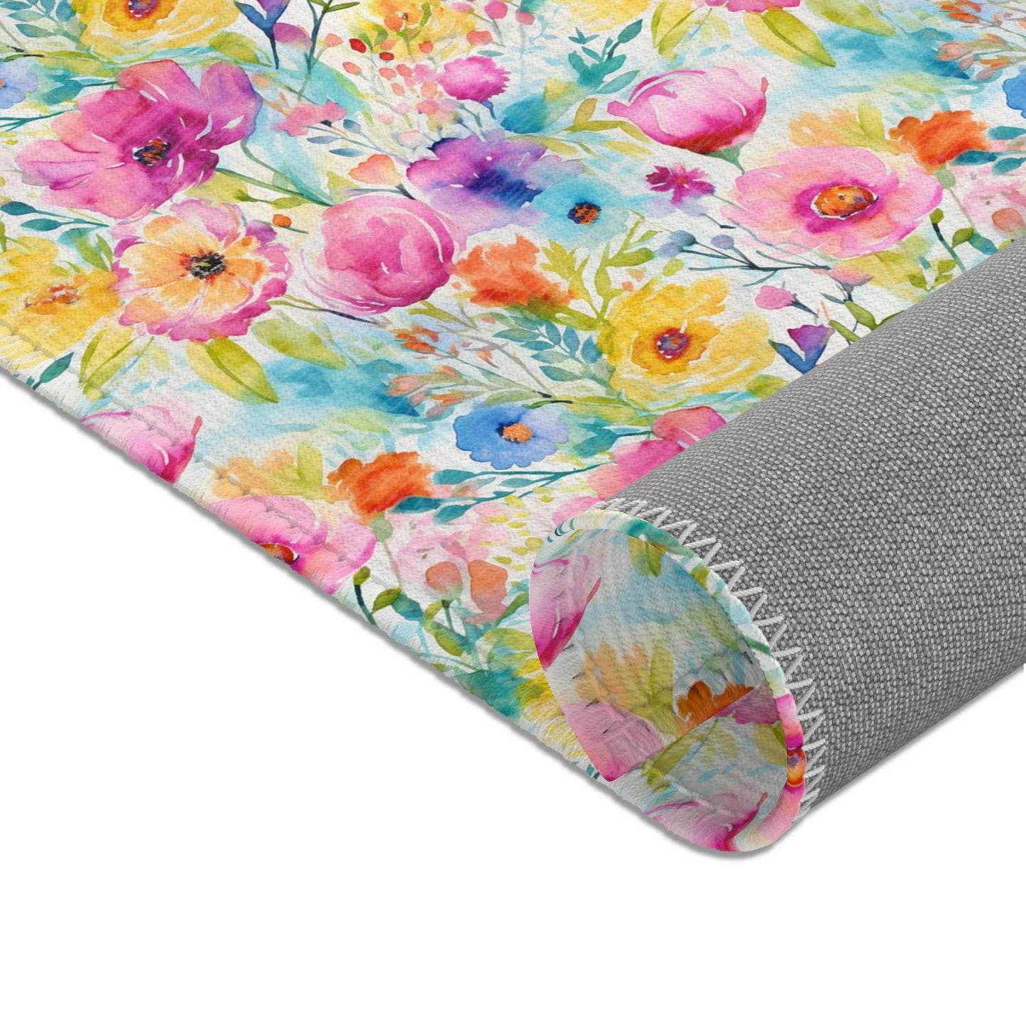 Botanical Rug, Floral Area Rug, French Country Coquette Floral Floor, Home Decor, Bedroom Accent Rug, Farmhouse Rug, Kitchen Rug