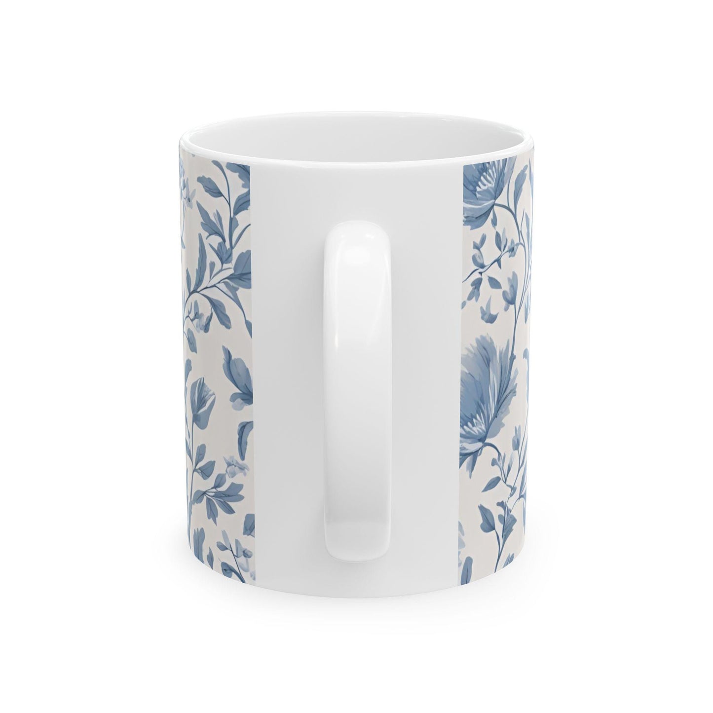 French Toile D Jouy Floral Ceramic Mug