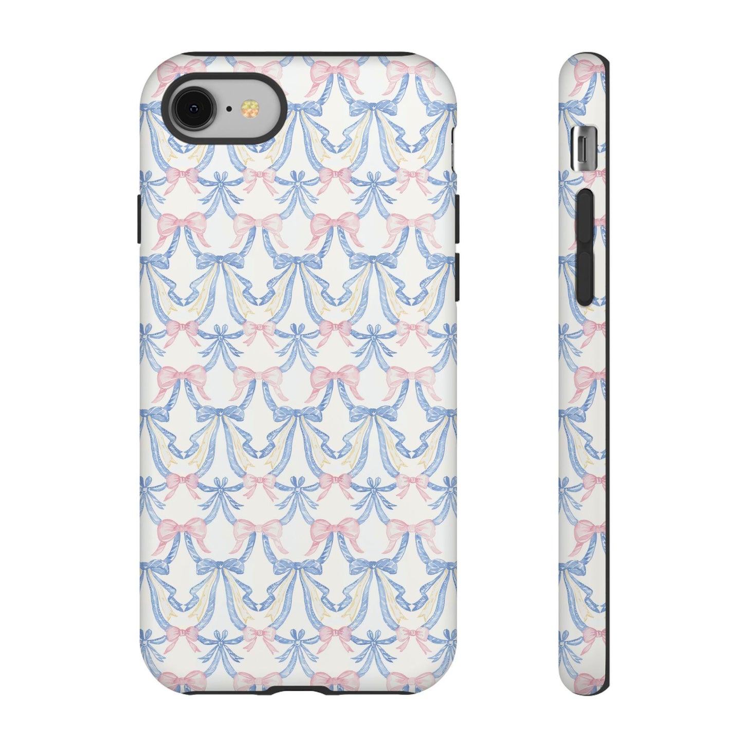 Phone Cases, Coquette Princess Pink and Blue Bow, Girly Accessories, Cute Protective Cover, Tough Case for Her, Elegant Device Shell