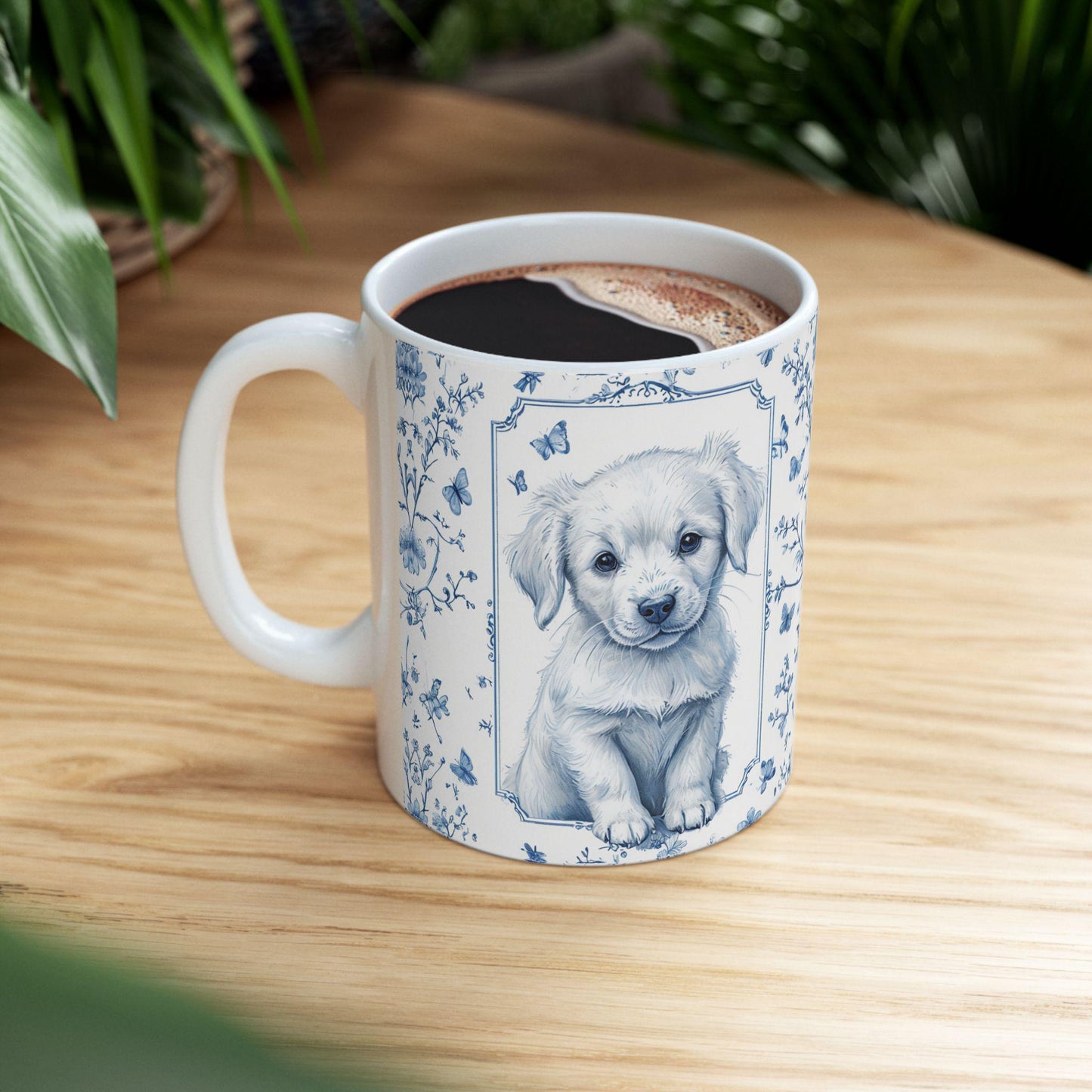French Toile Dog Coffee Mug
