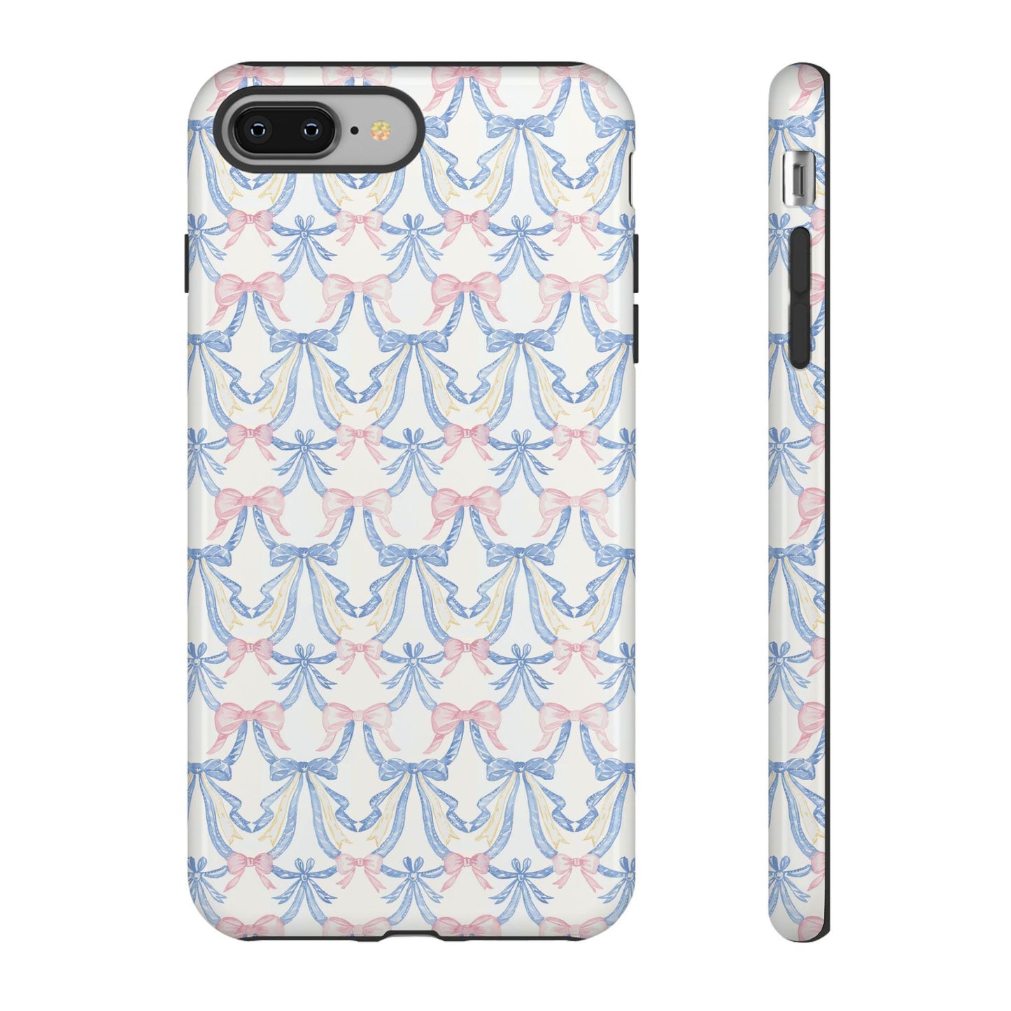 Phone Cases, Coquette Princess Pink and Blue Bow, Girly Accessories, Cute Protective Cover, Tough Case for Her, Elegant Device Shell