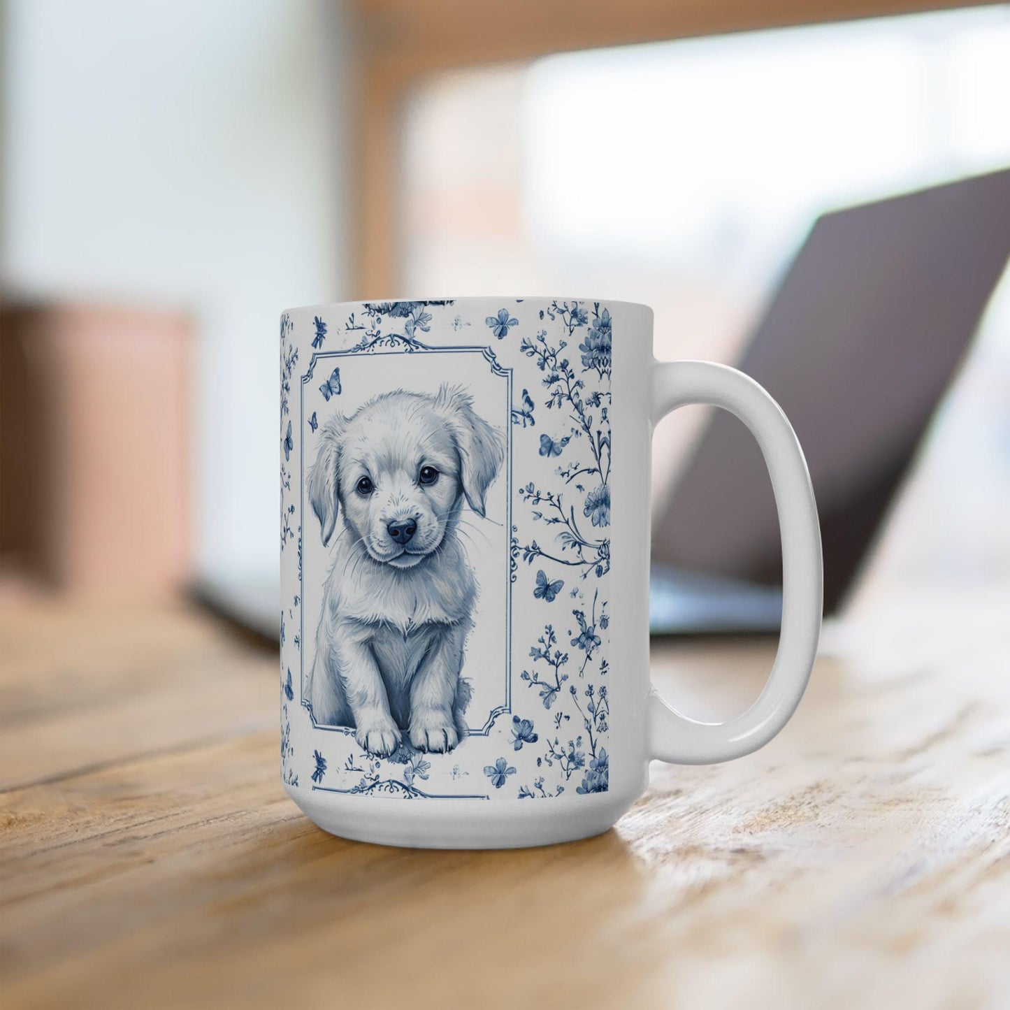 French Toile Dog Coffee Mug