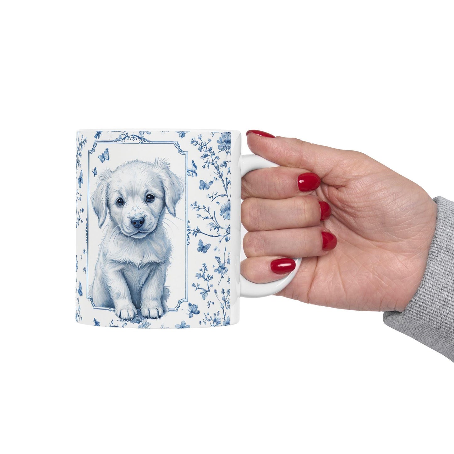 French Toile Dog Coffee Mug
