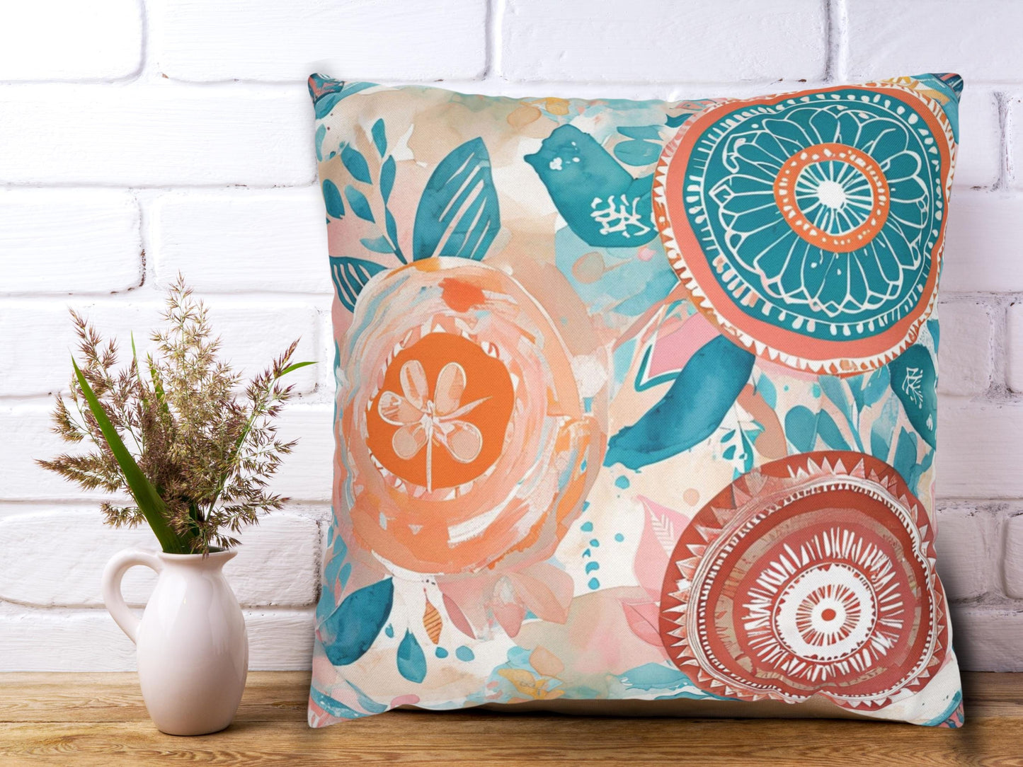 Coastal Abstract Art Throw Pillow