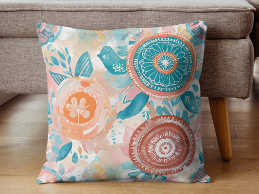 Coastal Abstract Art Throw Pillow