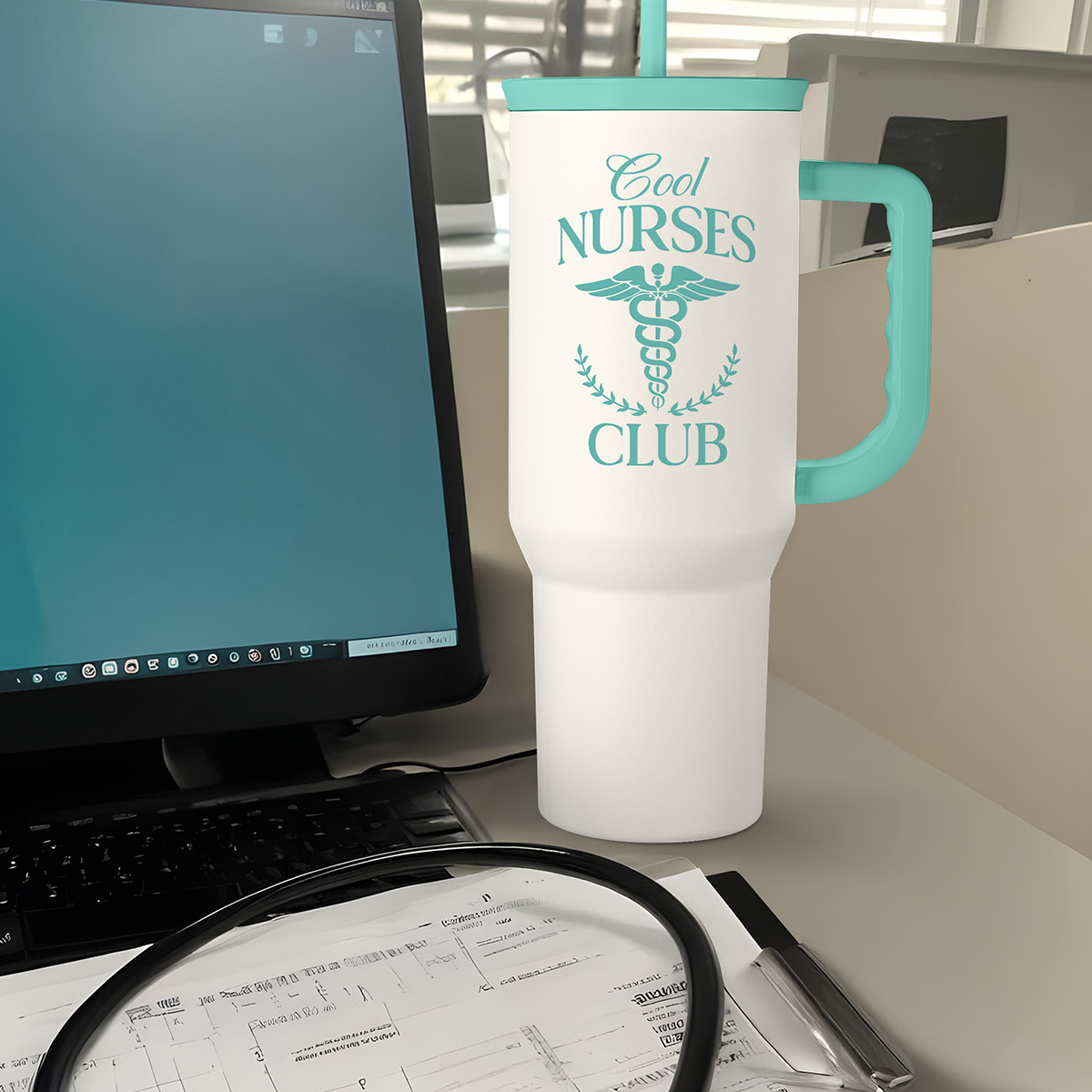 Mint Nurse Slidemate | Slider Tumbler with Handle 40oz