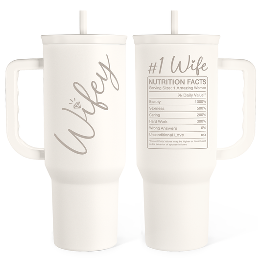 White Wife Slidemate | Slider Tumbler with Handle 40oz
