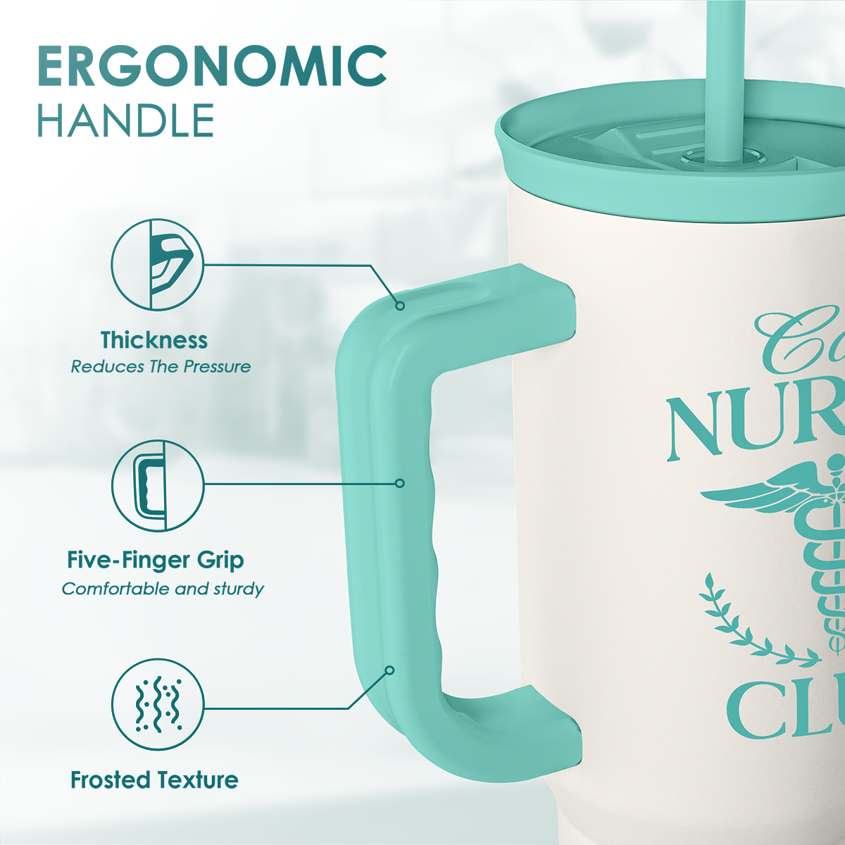 Mint Nurse Slidemate | Slider Tumbler with Handle 40oz