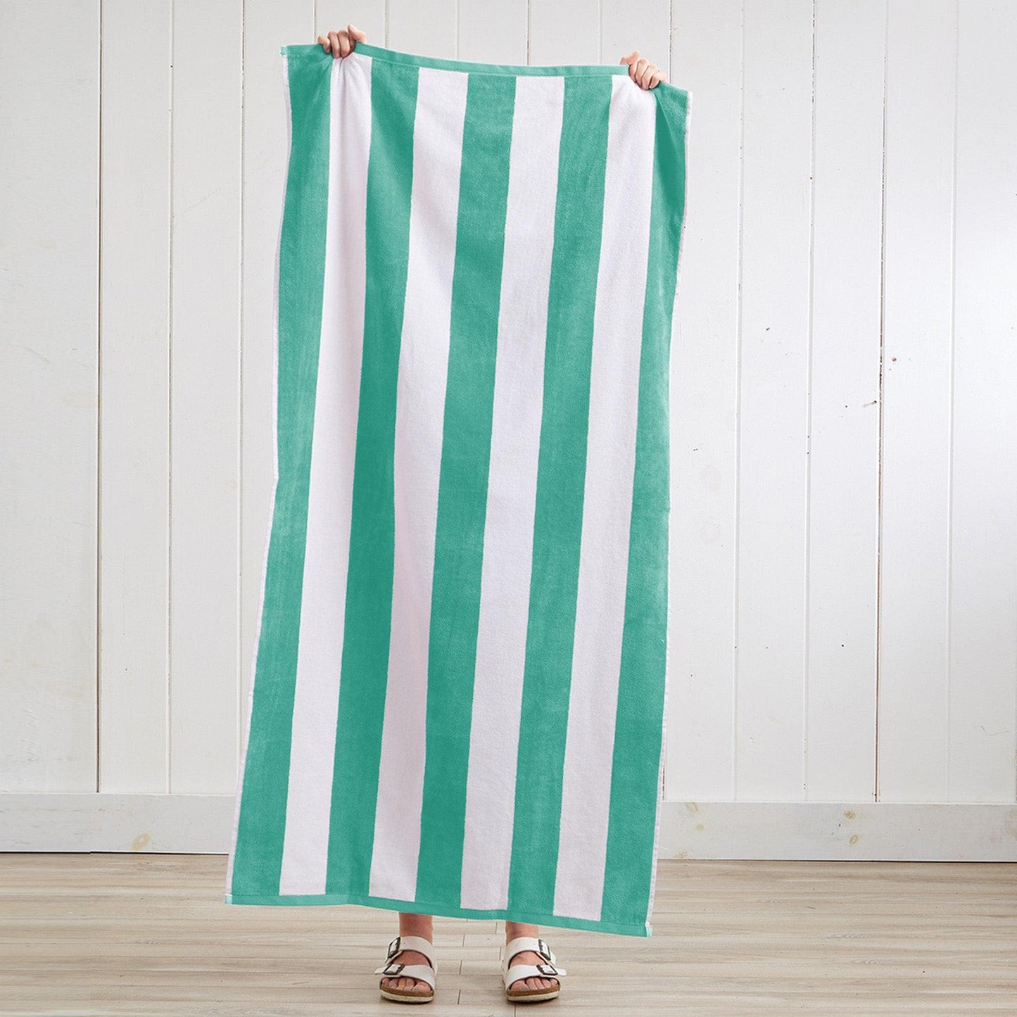 Cotton Velour Cabana Stripe Beach Towel - Novia Collection