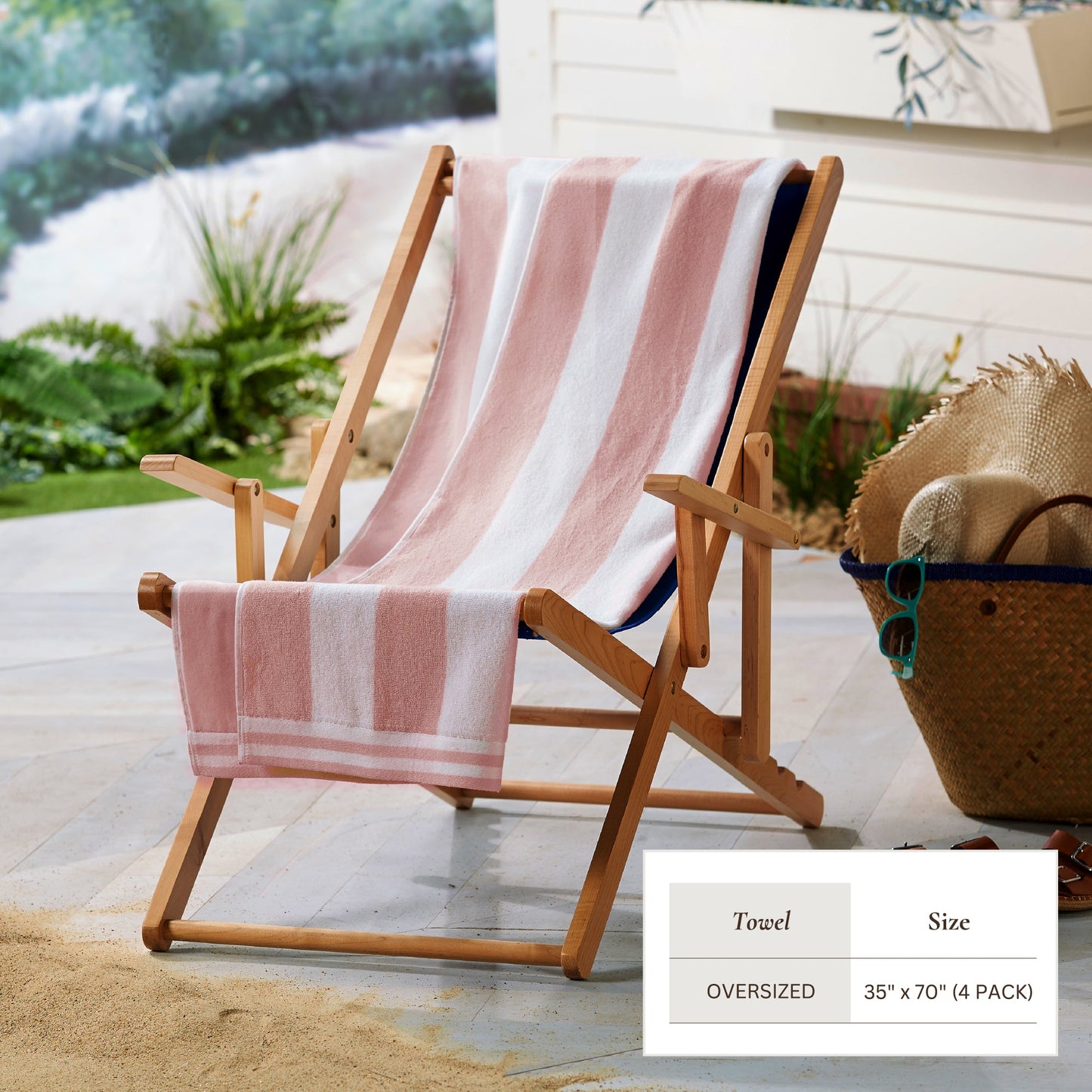4 Pack Striped Cabana Oversized Beach Towel - Edgartown