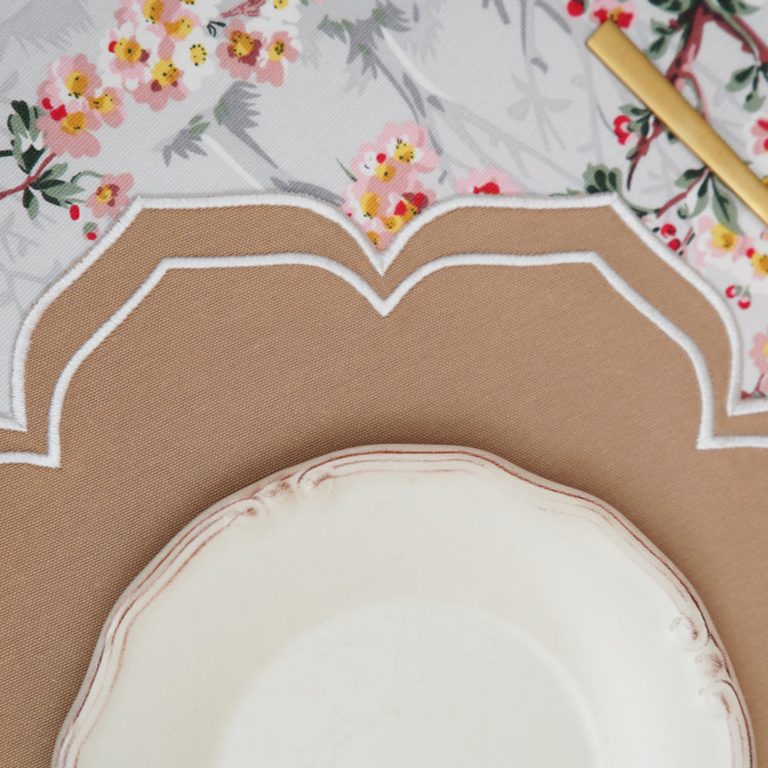 LUMERA BEIGE WAVY EDGE FABRIC PLACEMAT (Set Of 4)