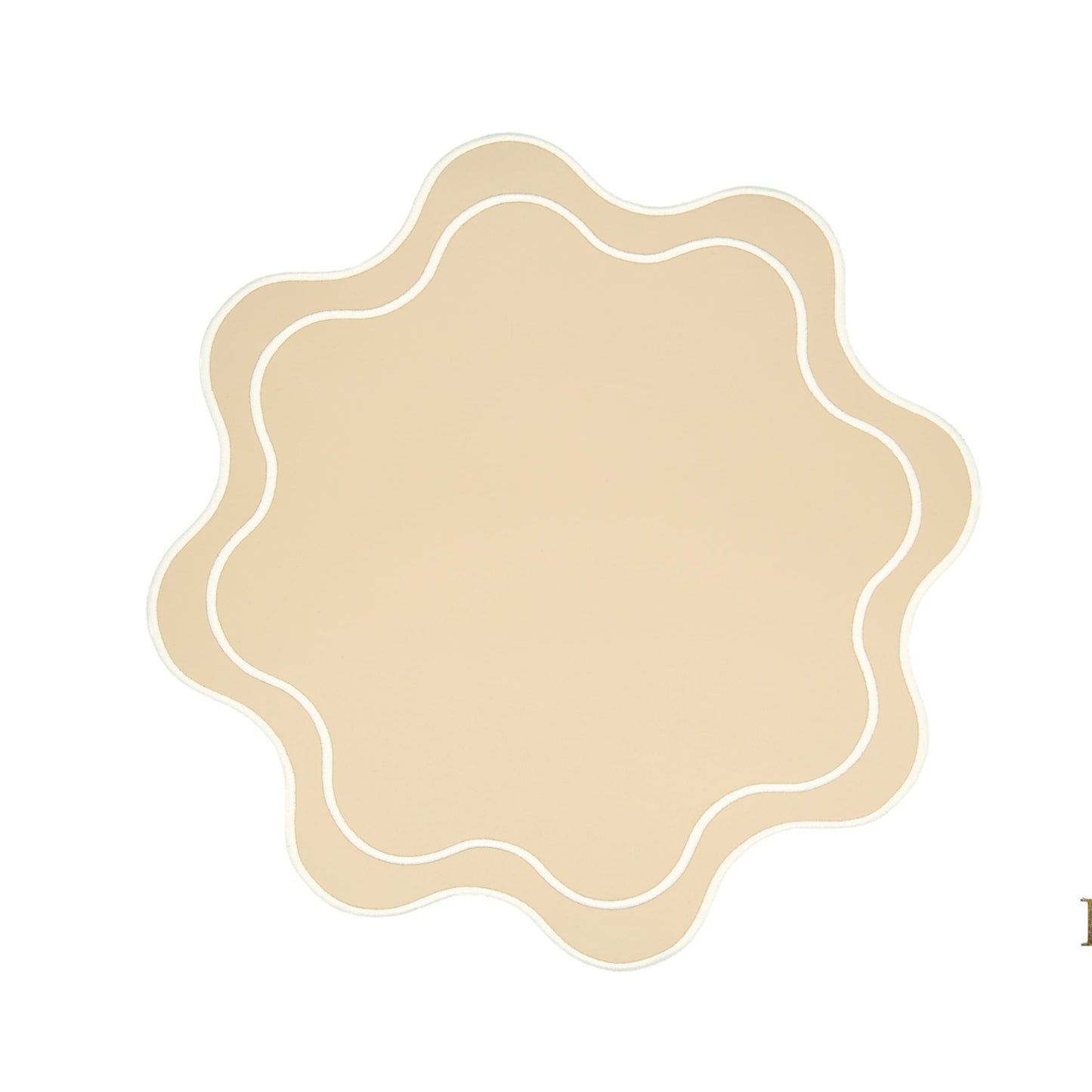HAVEN BEIGE WAVY EDGE FAUX LEATHER PLACEMAT (Set Of 4)