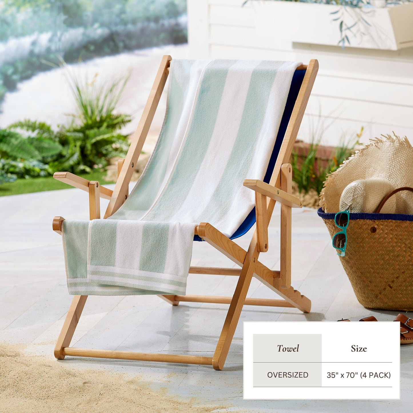 4 Pack Striped Cabana Oversized Beach Towel - Edgartown