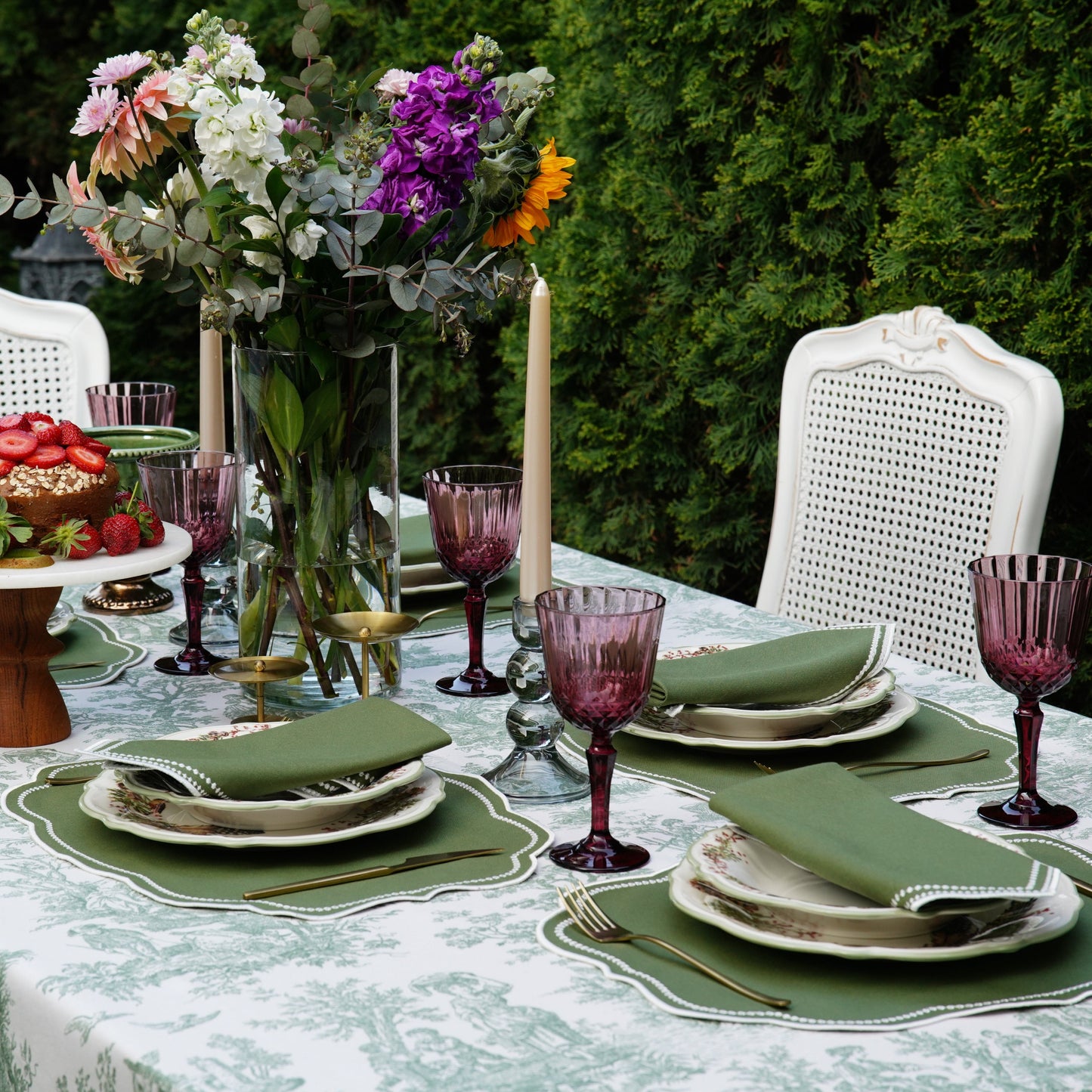 MIRELI GREEN RECTANGLE PLACEMAT & NAPKIN SET