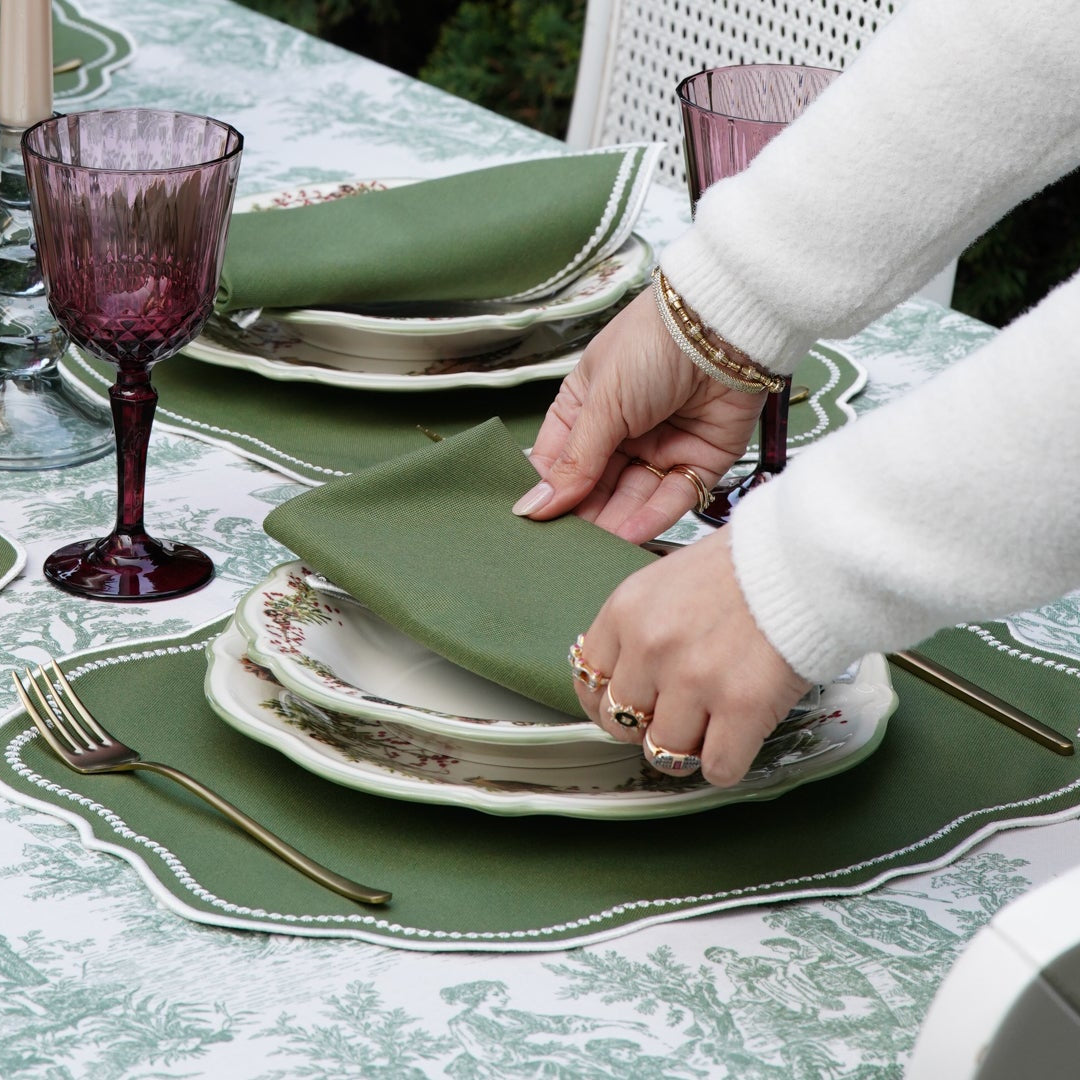 MIRELI GREEN RECTANGLE PLACEMAT & NAPKIN SET