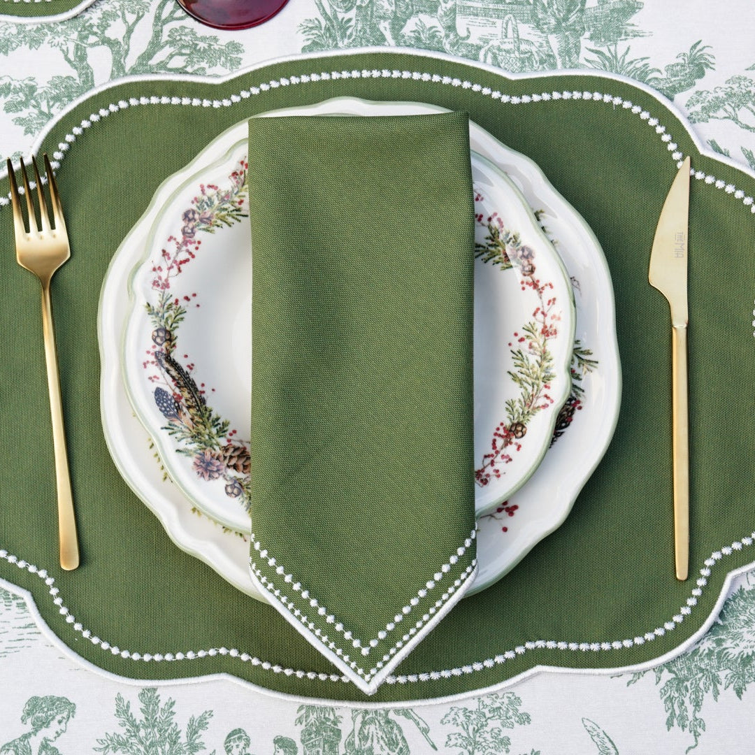 MIRELI GREEN RECTANGLE PLACEMAT & NAPKIN SET