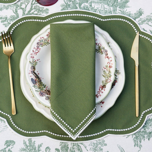 MIRELI GREEN RECTANGLE PLACEMAT & NAPKIN SET