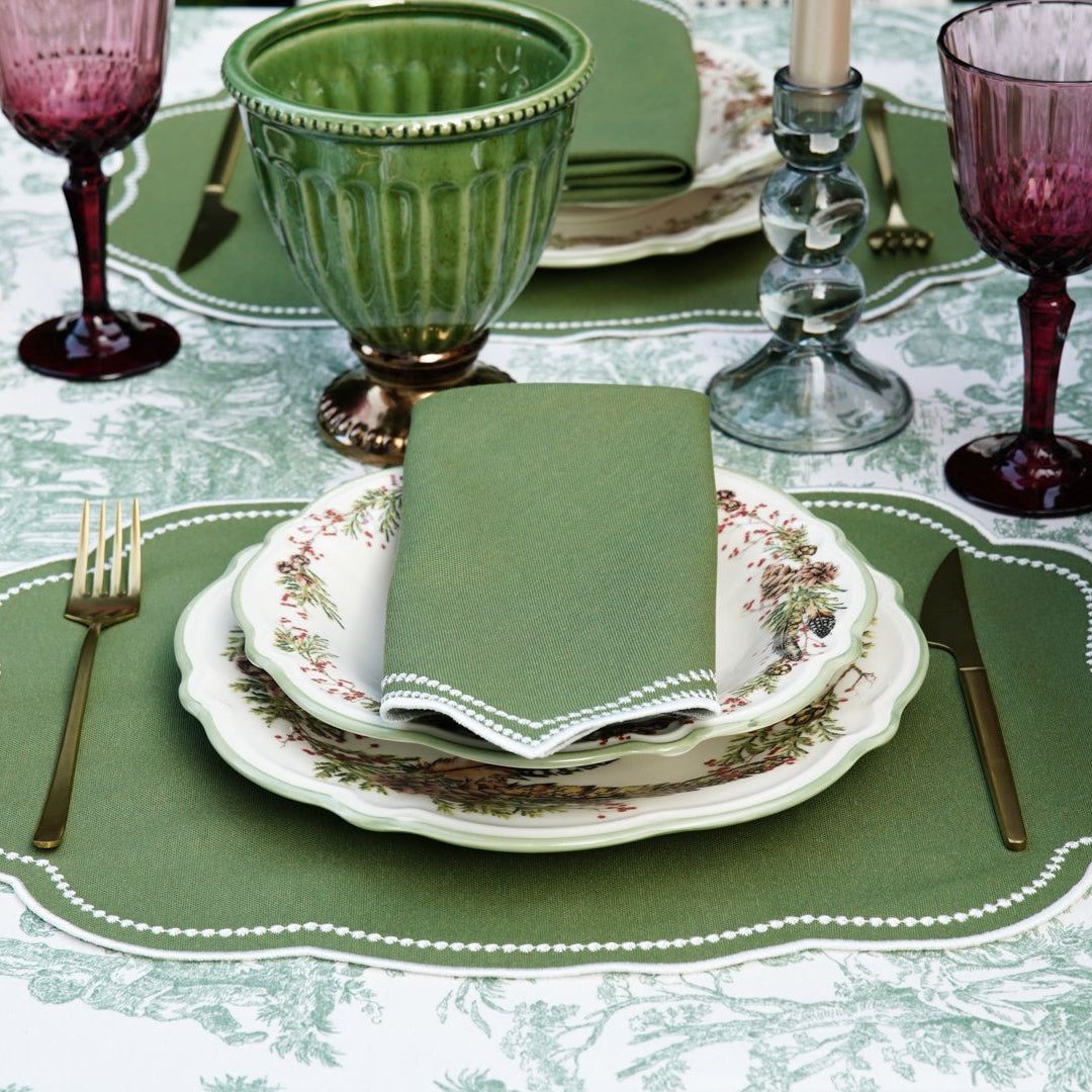 MIRELI GREEN RECTANGLE PLACEMAT & NAPKIN SET