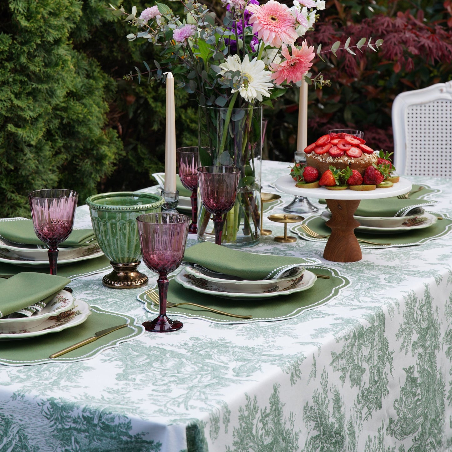 MIRELI GREEN RECTANGLE PLACEMAT & NAPKIN SET