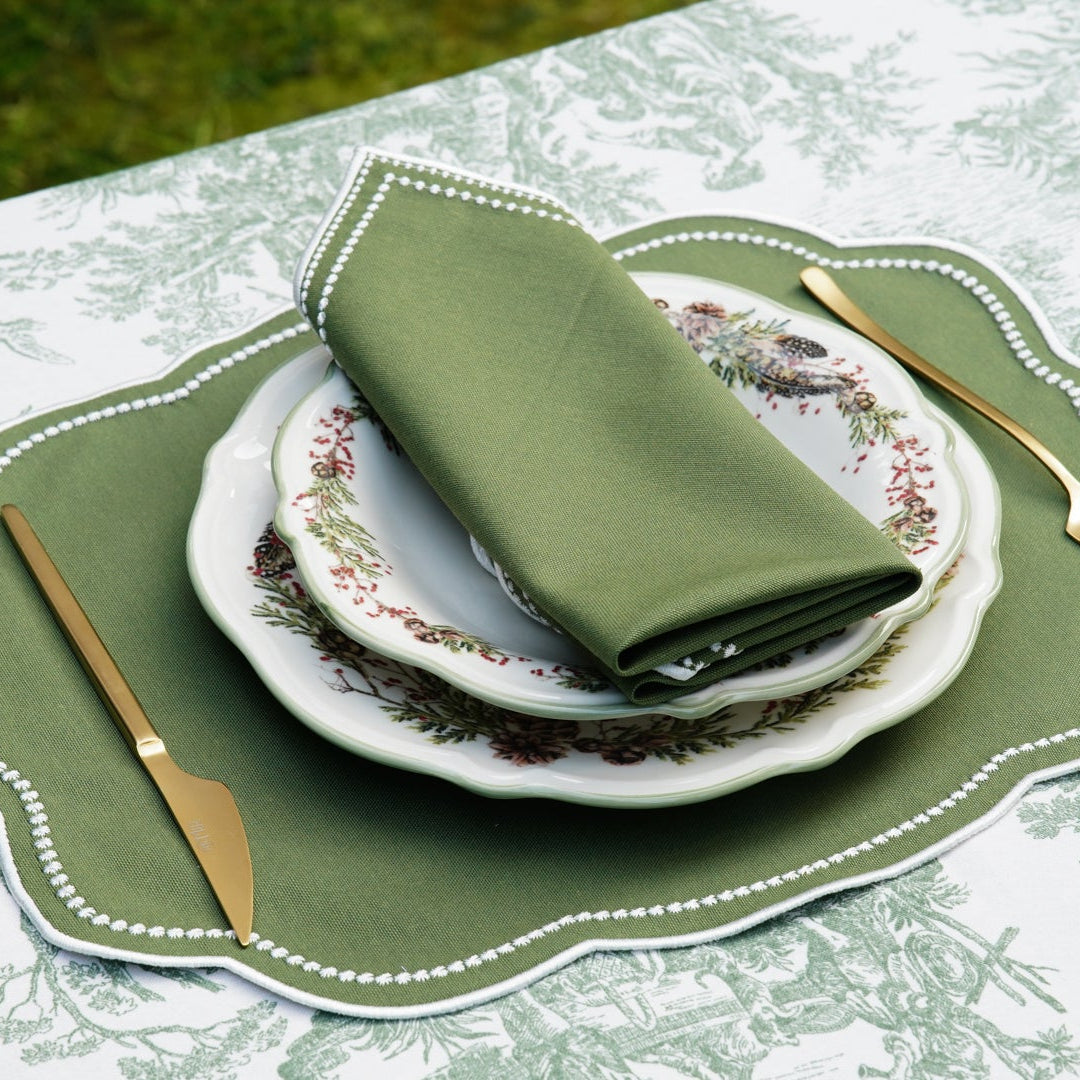 MIRELI GREEN RECTANGLE PLACEMAT & NAPKIN SET