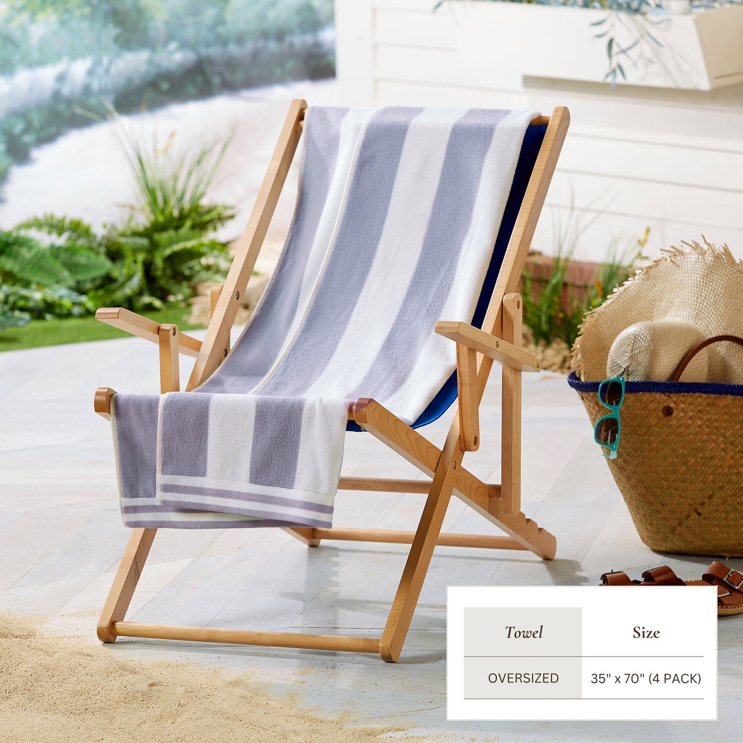 4 Pack Striped Cabana Oversized Beach Towel - Edgartown