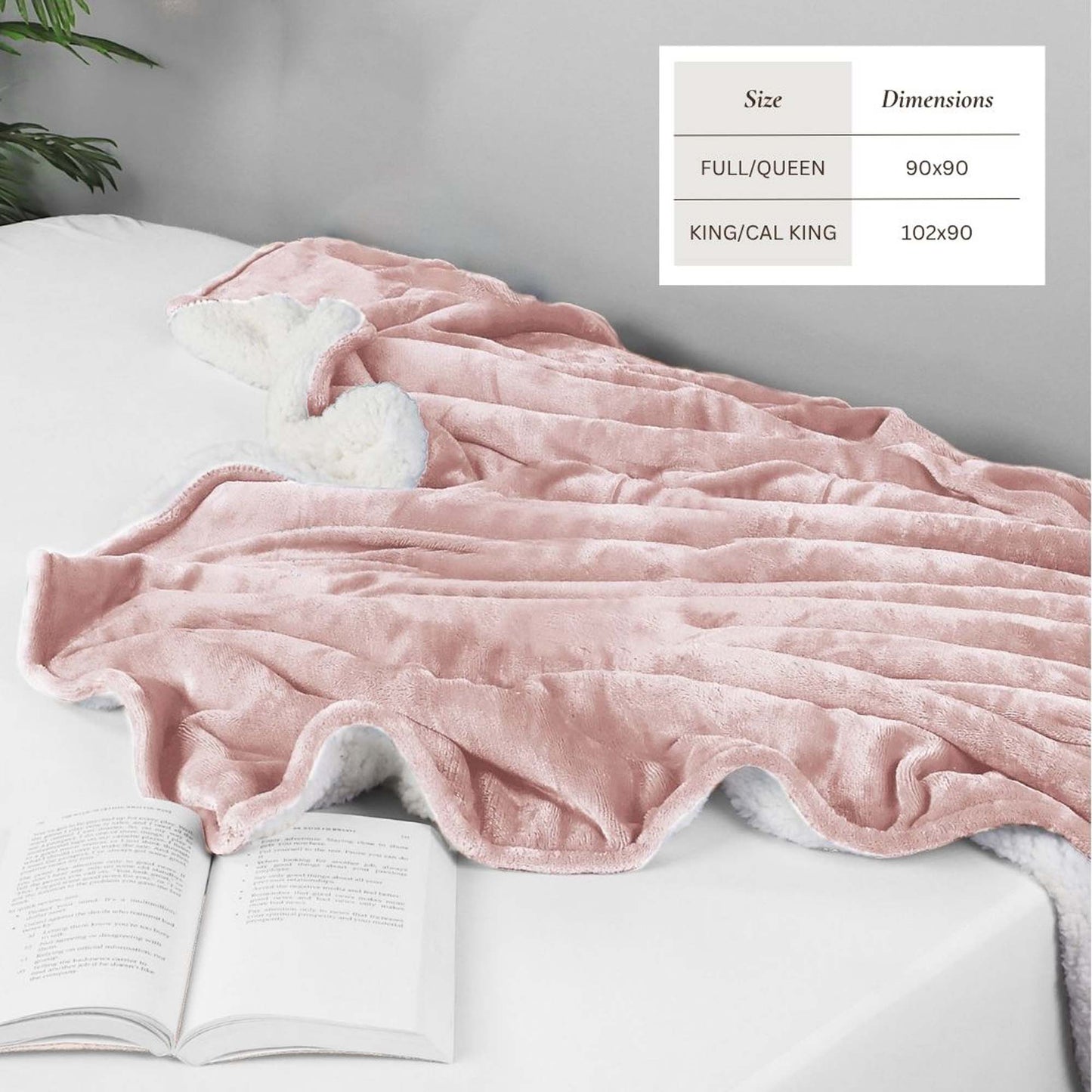 Velvet Plush Sherpa Bed Blanket - Sherpa Fleece Collection