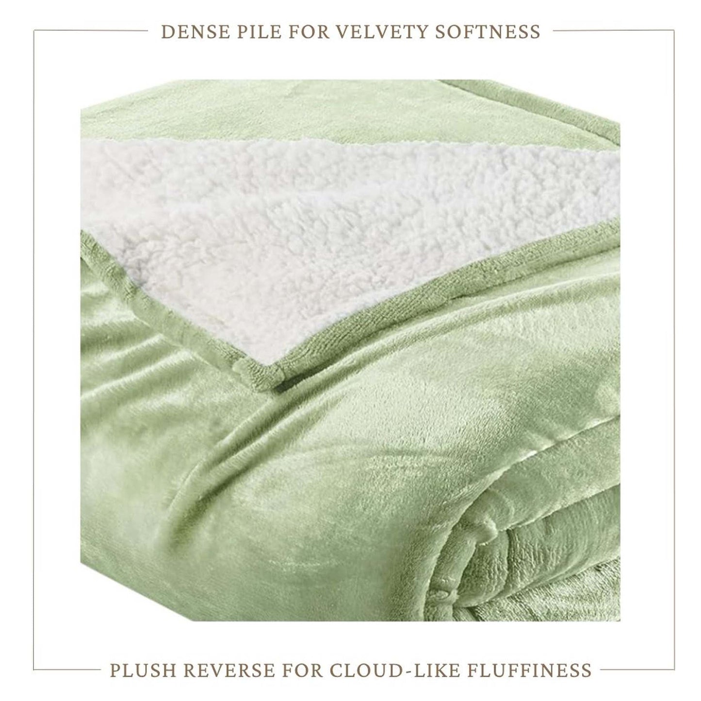 Velvet Plush Sherpa Bed Blanket - Sherpa Fleece Collection