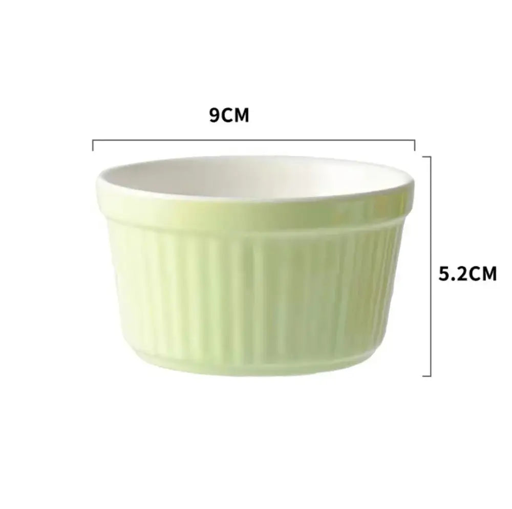 Ribbed colorful ceramic baking bowl kitchen dessert ramekin set